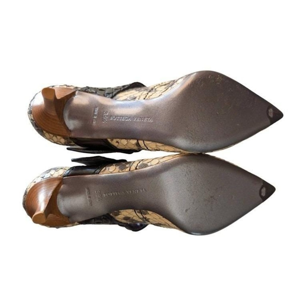 Bottega Veneta Snake Print Leather Kitten Heel Buckle Strap Mary Janes Size 39.5 - Picture 8 of 12
